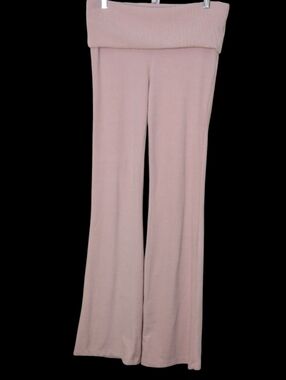 Haute Monde Women’s Fold-Over Waist Knit To Later Plush Pants — Blush Pink, LG
